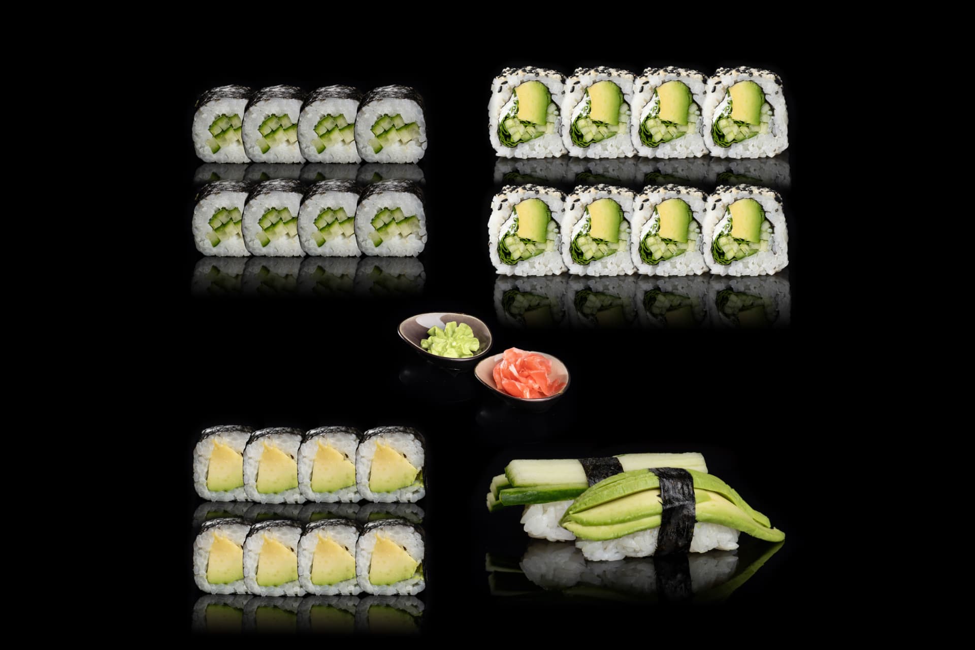 Green Dream Sushi Box mit Gurken- und Avocado-Maki bei Sushi Mozart Hamburg